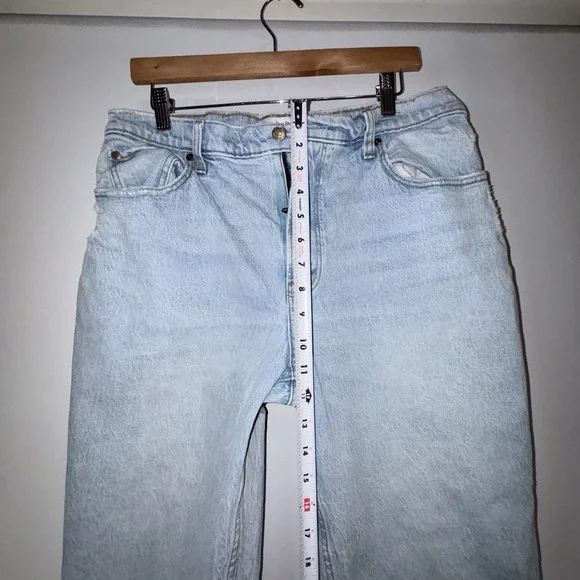 Abercrombie & Fitch 90s Straight Ultra High Rise Cotton Jeans Size 14 Short - Picture 4 of 9